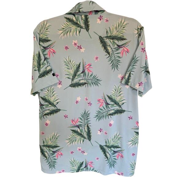 Bad Birdie Men Tropical Performance Polo Floral Hawaiian Golf Shirt Size Small - Picture 7 of 10